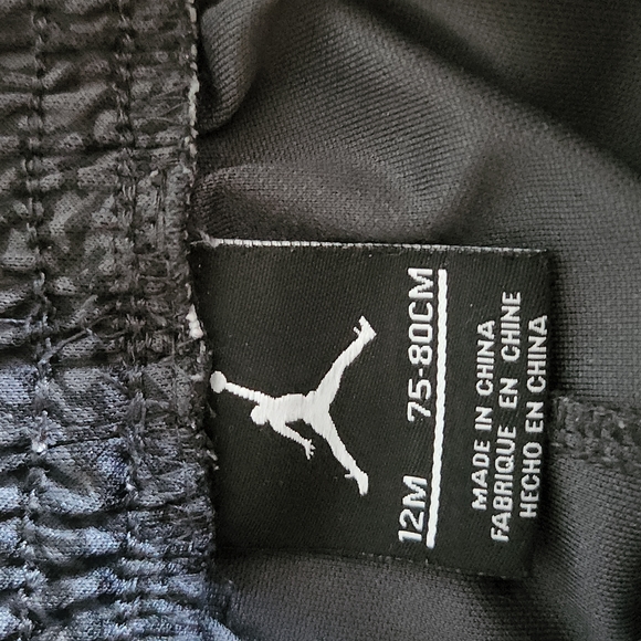 Jordan, Boys Shorts, Sz 12 mos. Black, Red, Jordan Tag by White Piping left - Picture 5 of 5